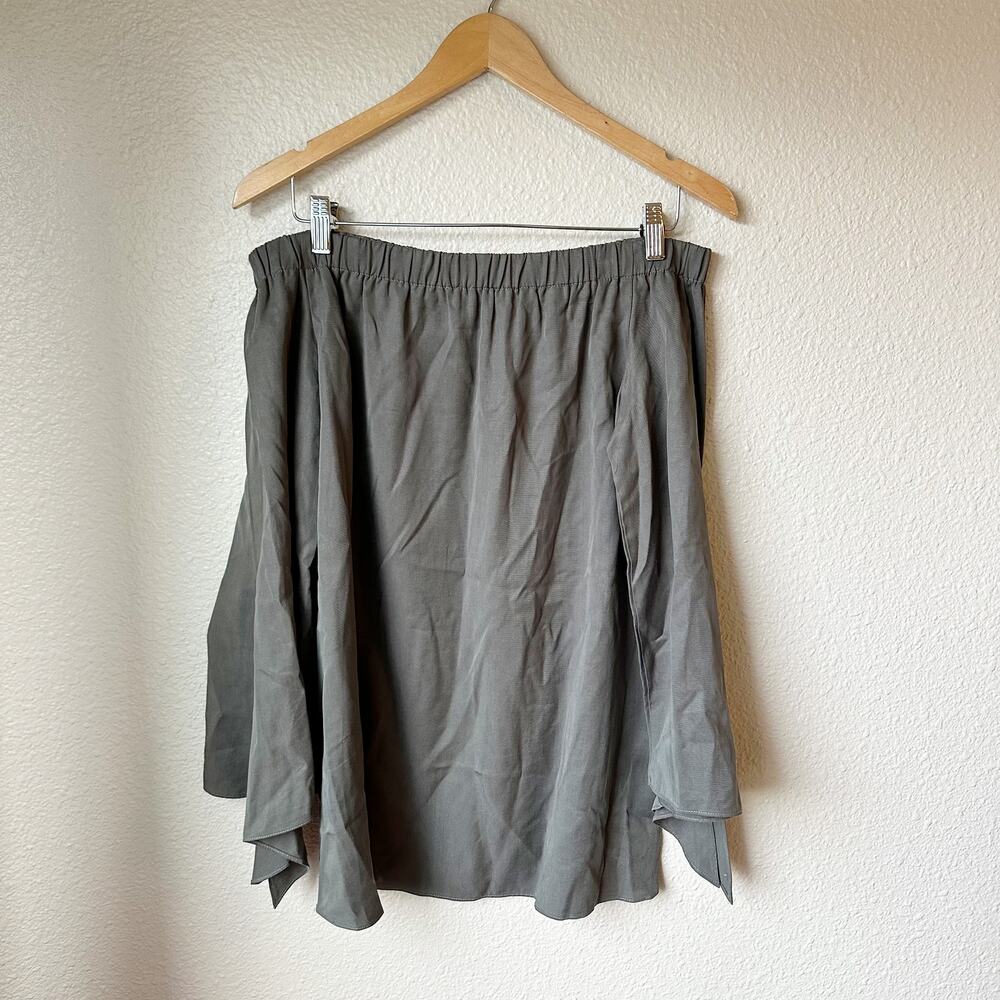 Modern Citizen Off Shoulder Top Gray Tie Sleeve sz M